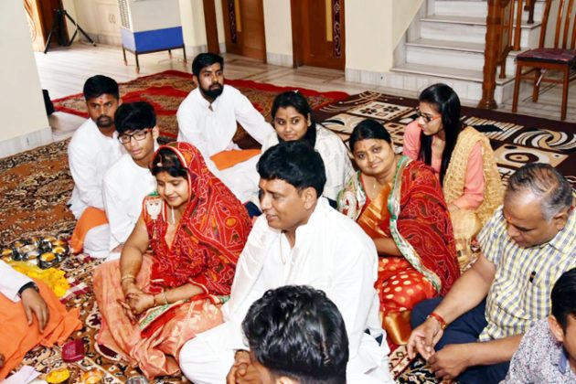 बीकानेर के आचार्यों की घाटी क्षेत्र में आयोजित श्रीदुर्गा सप्तशती के पाठ का आयोजन।