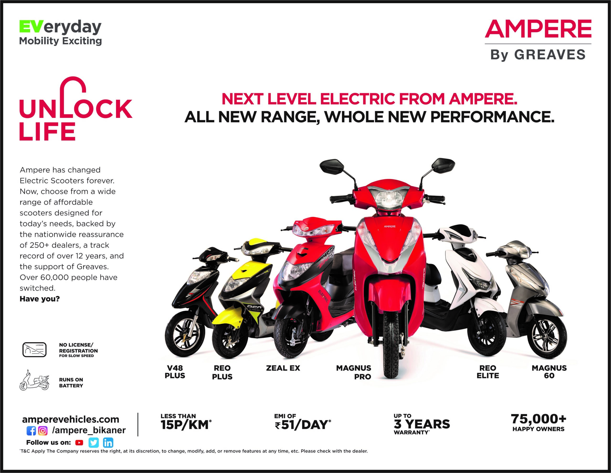 Ampere electric scooter Bikaner