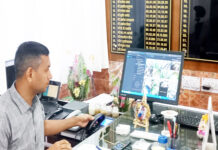 Divisional Commissioner Dr. Neeraj K. Pawan monitoring the examination center from his office.